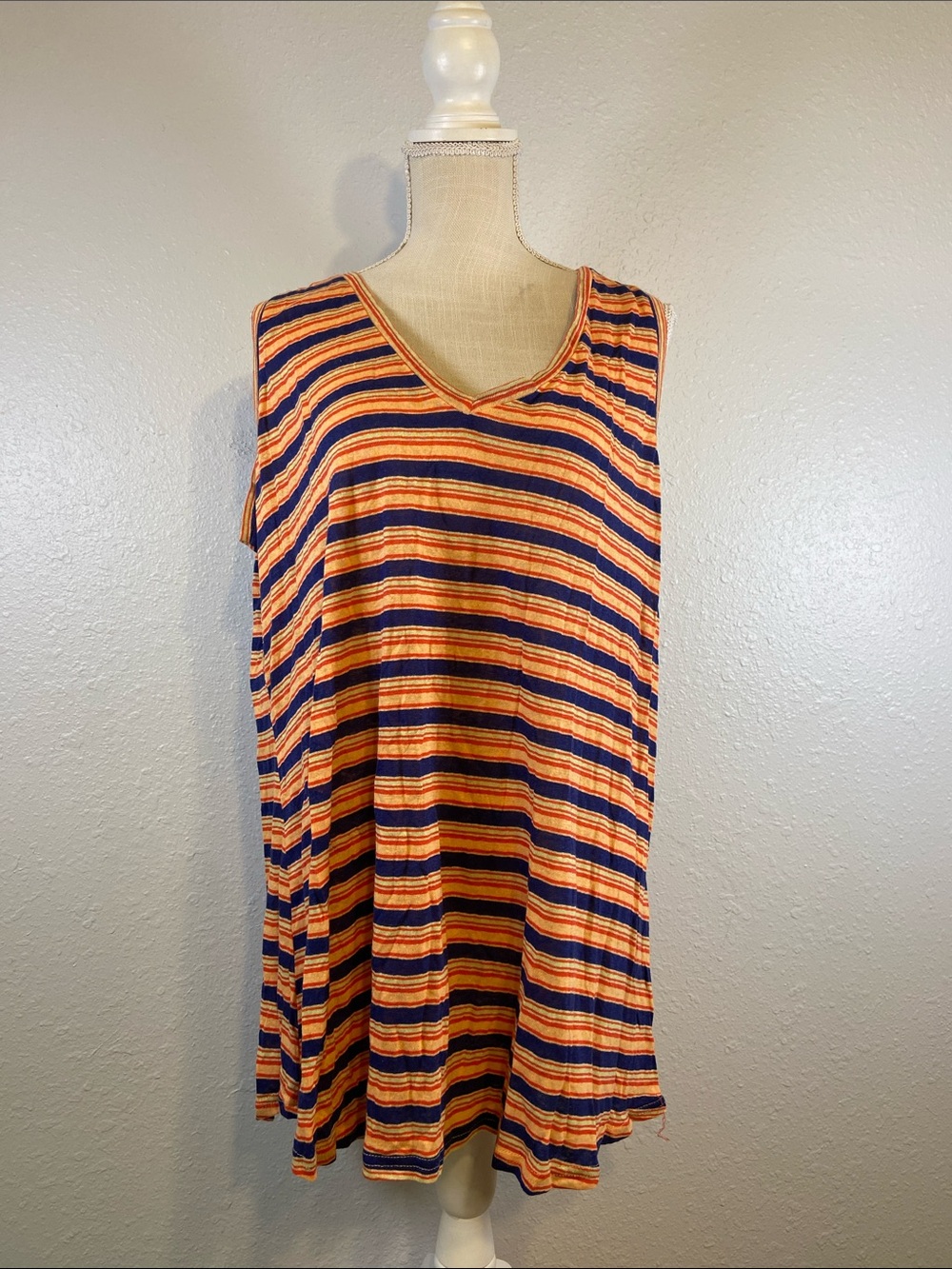 Modcloth Bright Eclectic Retro Vintage Inspo Striped Lightweight Blouse Size 3X